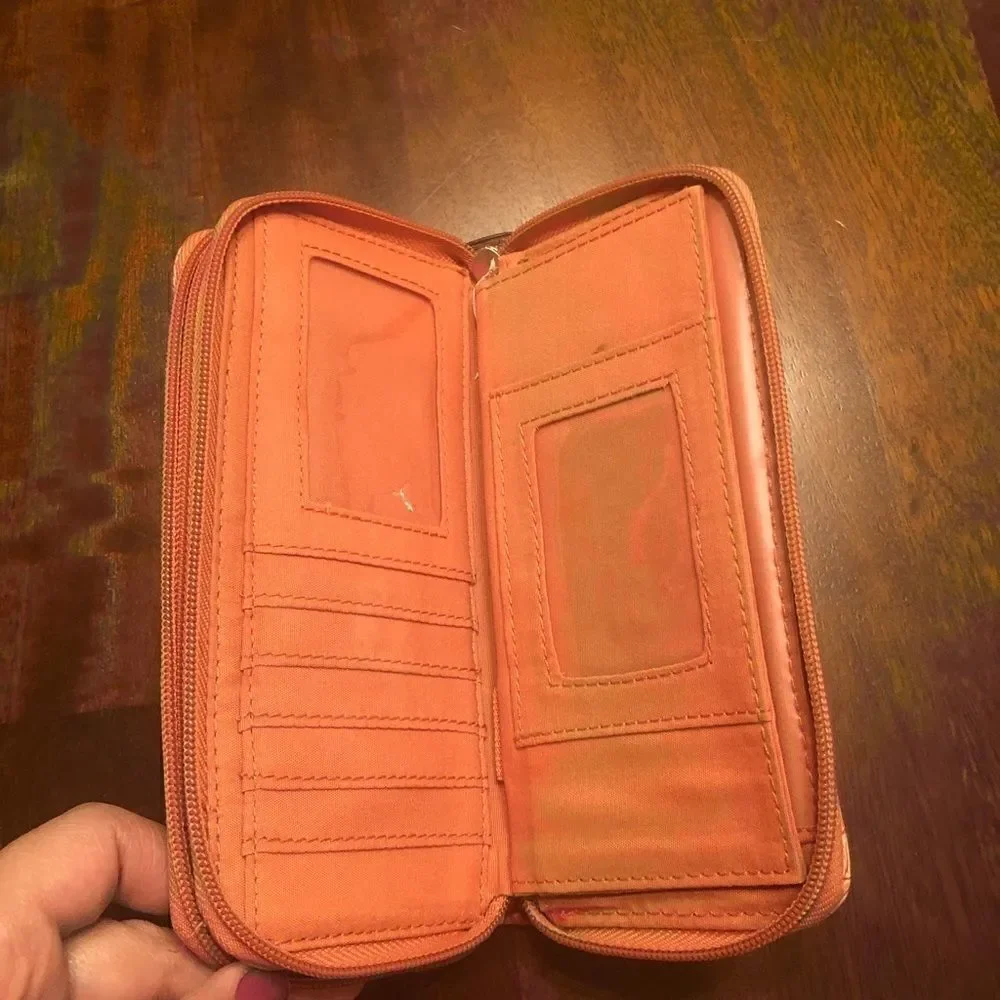 Minicci Faux Crocodile Print Coral Wallet